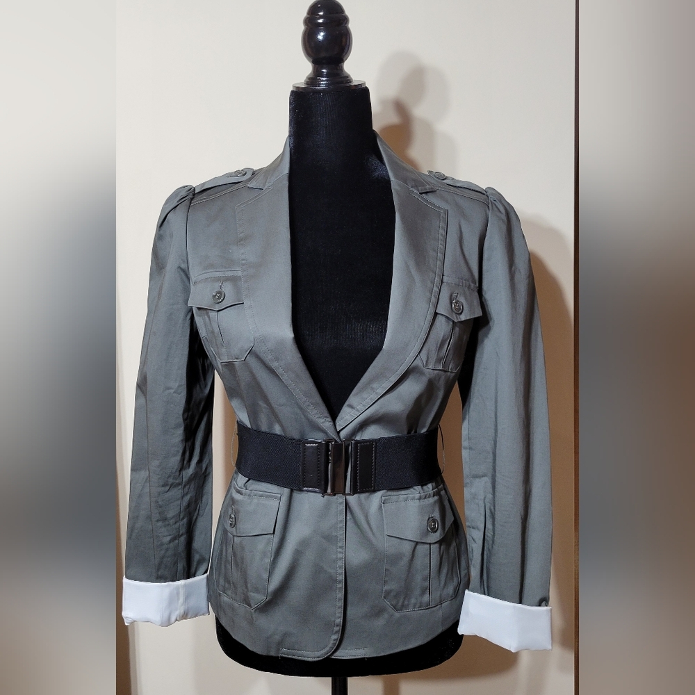 Women's Gray Belted Jacket